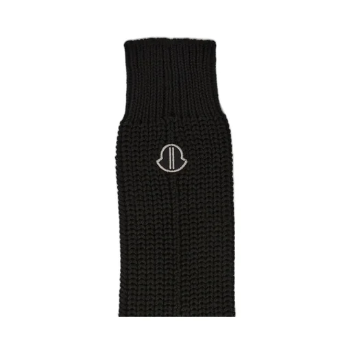 Moncler + Rick Owens Hiking Socks In Black Mediumweight Ribbed Cotton