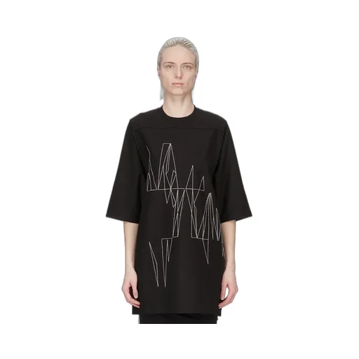 Moncler + Rick Owens Jumbo Ss T In Black Heavy Cotton Jersey