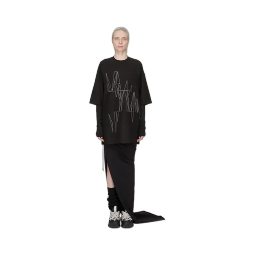 Moncler + Rick Owens Jumbo Ss T In Black Heavy Cotton Jersey