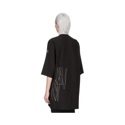 Moncler + Rick Owens Jumbo Ss T In Black Heavy Cotton Jersey
