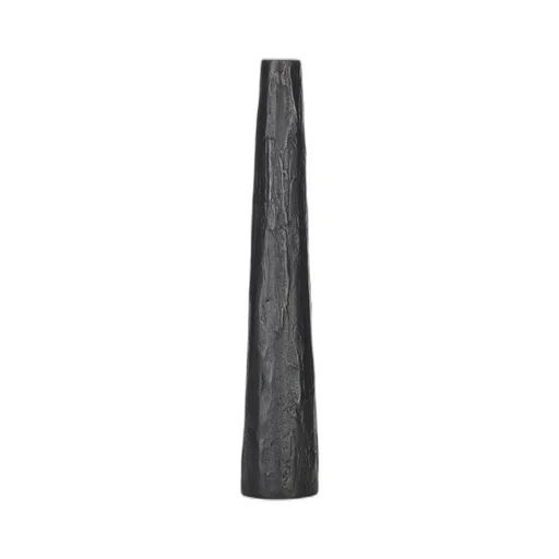 Rick Owens Tall Candle Pillar In Black Bronze Has A Slim Frustoconcial Shape And Features A Slightly Irregular Surface.