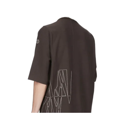 Moncler + Rick Owens Jumbo Ss T In Dark Dust Heavy Cotton Jersey