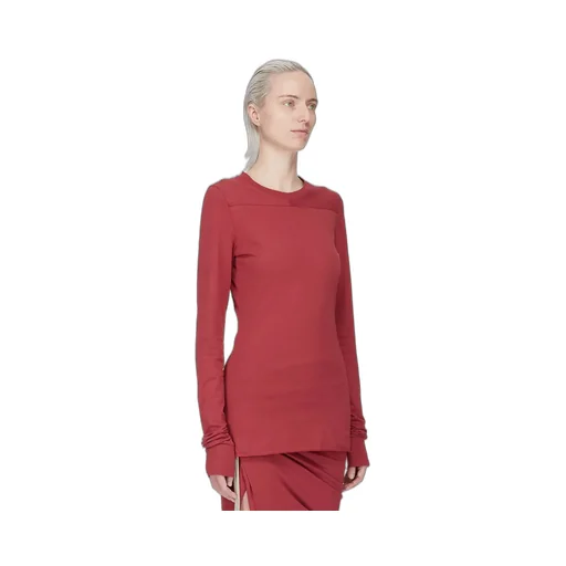 Moncler + Rick Owens Girder Ls T In Carnelian Mediumweight Cotton Jersey