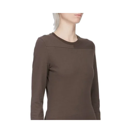 Moncler + Rick Owens Girder Ls T In Dark Dust Mediumweight Cotton Jersey