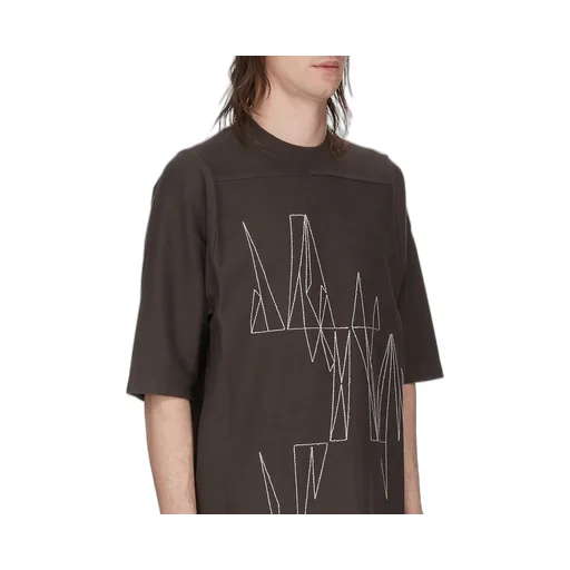 Moncler + Rick Owens Jumbo Ss T In Dark Dust Heavy Cotton Jersey