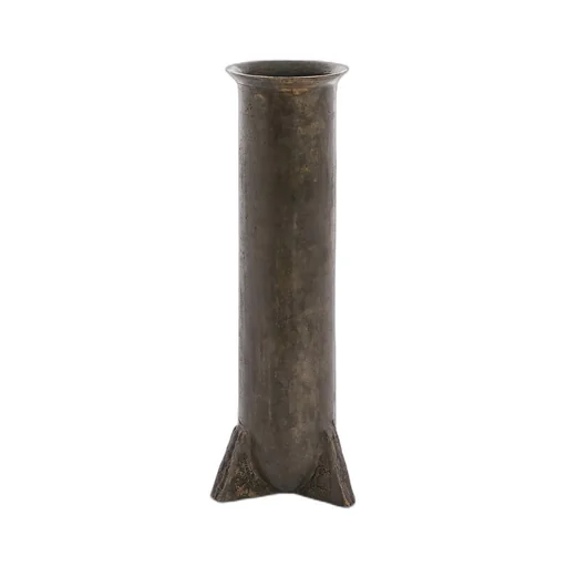 Rick Owens Urnette Is A Cylinder Shape Vase And Features A Small Funnel Shape Neck, Four Legs And A Slightly Irregular Surface.