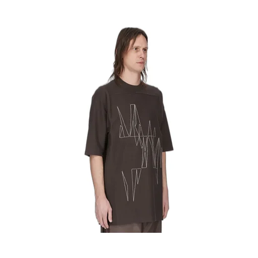 Moncler + Rick Owens Jumbo Ss T In Dark Dust Heavy Cotton Jersey