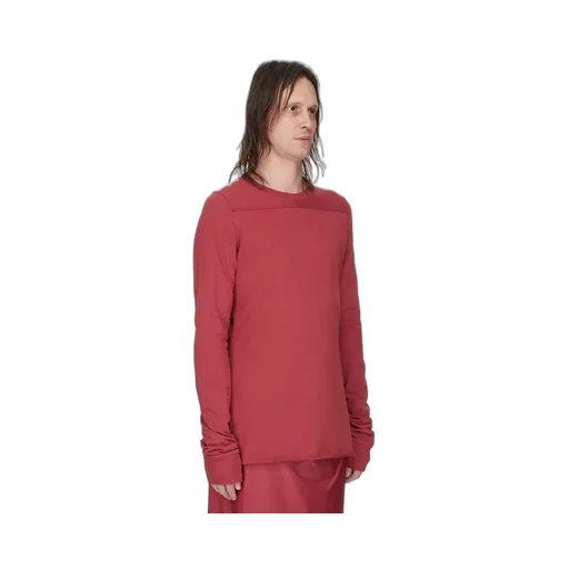 Moncler + Rick Owens Girder Ls T In Carnelian Mediumweight Cotton Jersey
