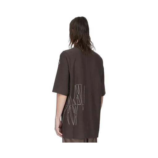 Moncler + Rick Owens Jumbo Ss T In Dark Dust Heavy Cotton Jersey