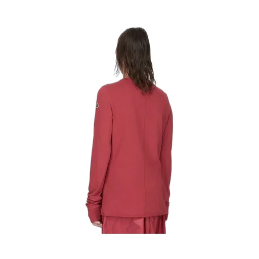 Moncler + Rick Owens Girder Ls T In Carnelian Mediumweight Cotton Jersey