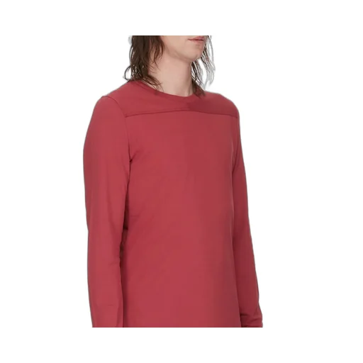 Moncler + Rick Owens Girder Ls T In Carnelian Mediumweight Cotton Jersey