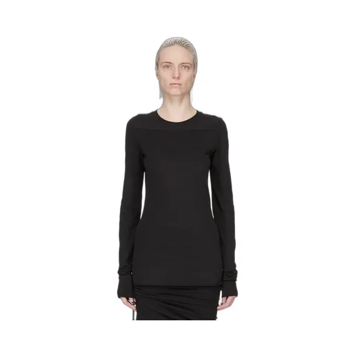 Moncler + Rick Owens Girder Ls T In Black Mediumweight Cotton Jersey