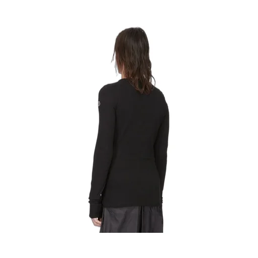 Moncler + Rick Owens Girder Ls T In Black Mediumweight Cotton Jersey