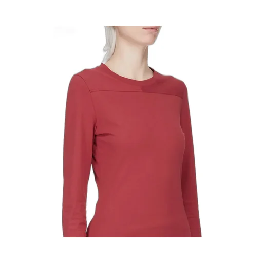 Moncler + Rick Owens Girder Ls T In Carnelian Mediumweight Cotton Jersey
