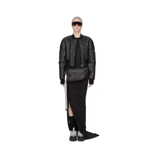Moncler + Rick Owens Girder Ls T In Black Mediumweight Cotton Jersey