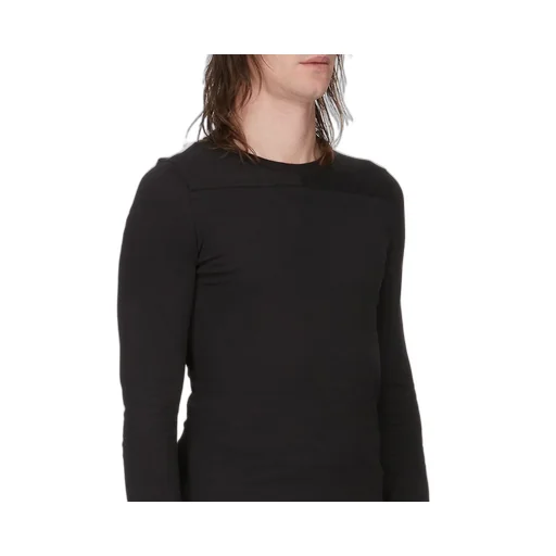 Moncler + Rick Owens Girder Ls T In Black Mediumweight Cotton Jersey