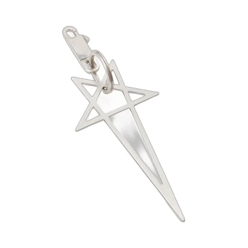 Rick Owens Temple Big Pentagram In Palladium Palladium Tone Brass