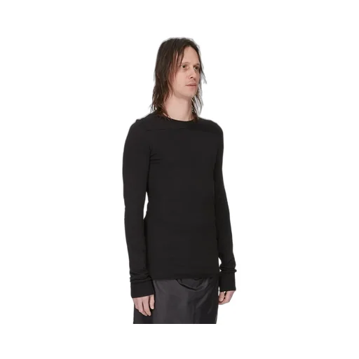 Moncler + Rick Owens Girder Ls T In Black Mediumweight Cotton Jersey