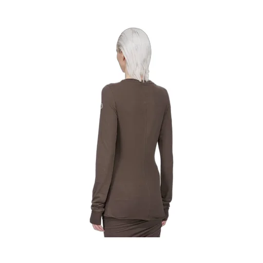 Moncler + Rick Owens Girder Ls T In Dark Dust Mediumweight Cotton Jersey