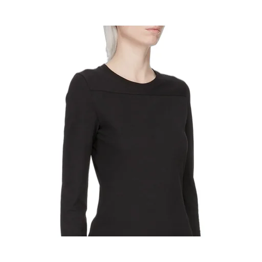 Moncler + Rick Owens Girder Ls T In Black Mediumweight Cotton Jersey