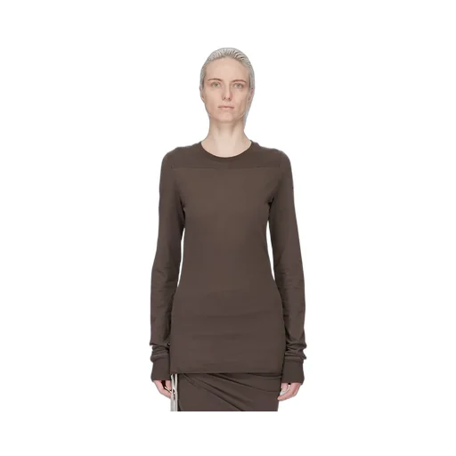 Moncler + Rick Owens Girder Ls T In Dark Dust Mediumweight Cotton Jersey