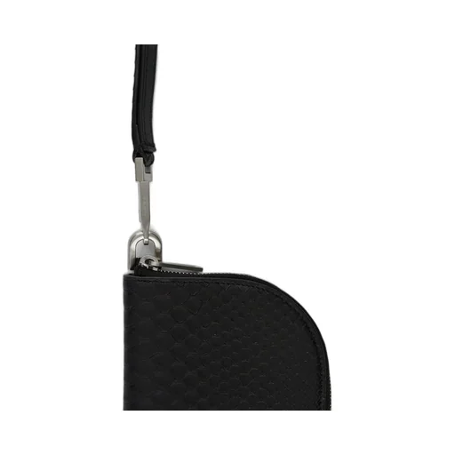 Rick Owens Concordians Neckwallet In Black Python Leather