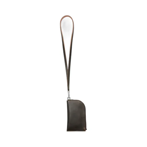 Rick Owens Concordians Neckwallet In Black Groppone Cow Leather