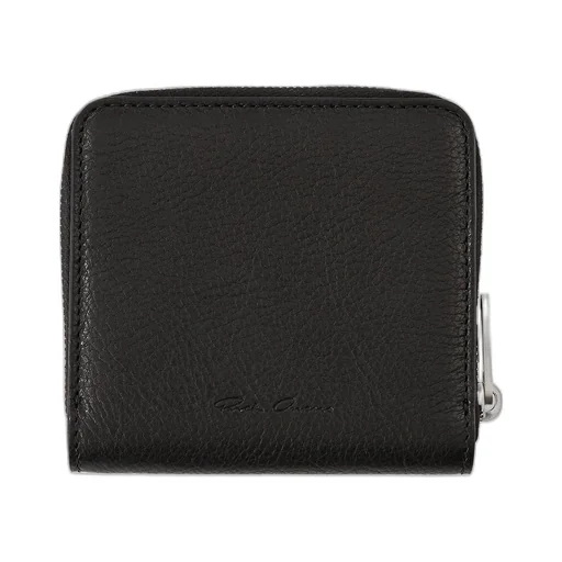 Rick Owens Concordians Zipped Wallet In Black Soft Buffalo