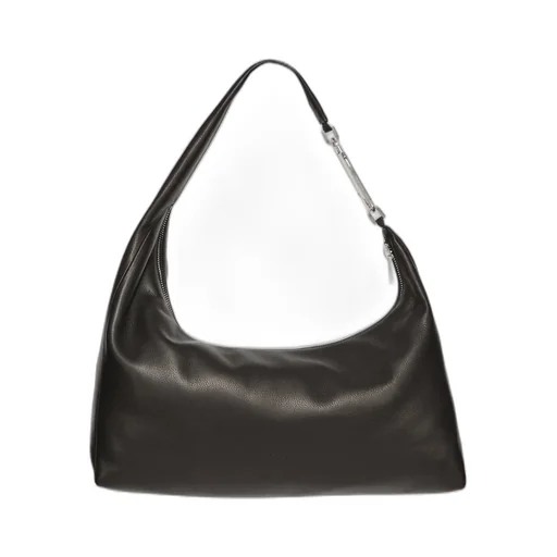 Rick Owens Temple Cropped Gemini Bag In Black Grainy Cow Leather