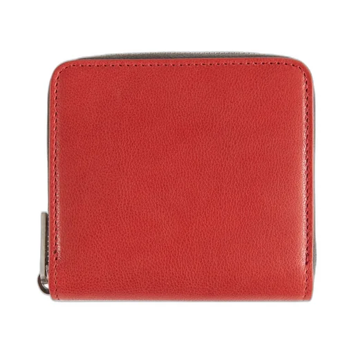 Rick Owens Concordians Zipped Wallet In Cardinal Red Soft Buffalo