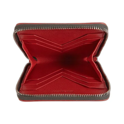 Rick Owens Concordians Zipped Wallet In Cardinal Red Soft Buffalo