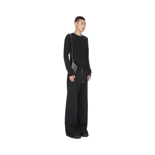 Rick Owens Concordians Neckwallet In Black Groppone Cow Leather
