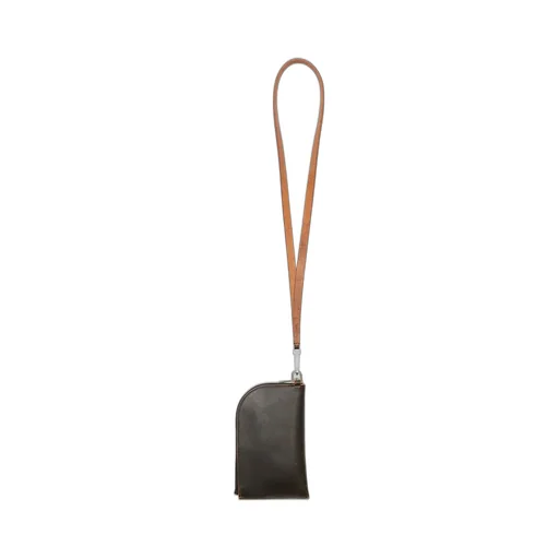 Rick Owens Concordians Neckwallet In Black Groppone Cow Leather