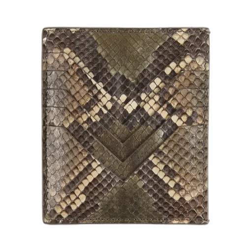 Rick Owens Concordians Square Cc Holder In Bosco Python Leather