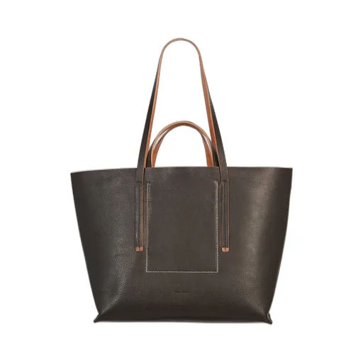 Rick Owens Concordians Shopper In Black Groppone Cow Leather