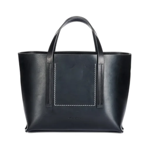 Rick Owens Concordians Mini Shopper In Black Groppone Cow Leather