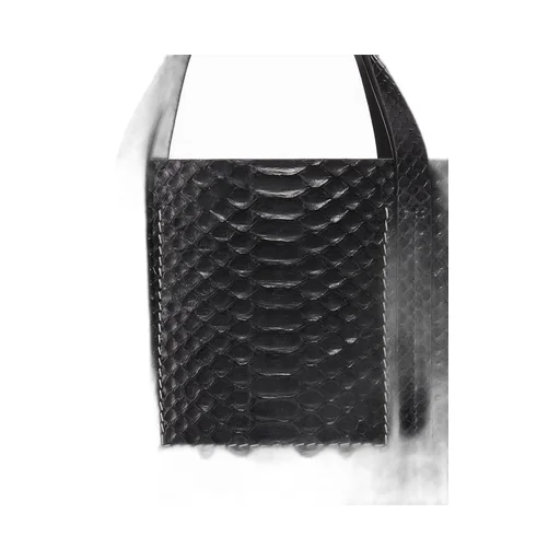 Rick Owens Mini Shopper In Black Python Snakeskin