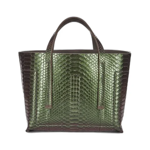 Rick Owens Mini Shopper In Iniridescent Python Snakeskin
