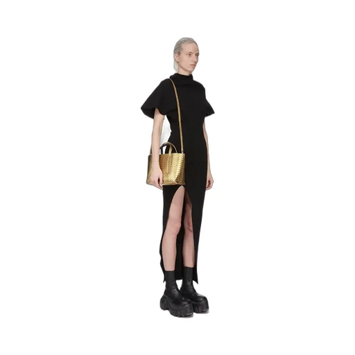Rick Owens Mini Shopper In Gold Python Snakeskin