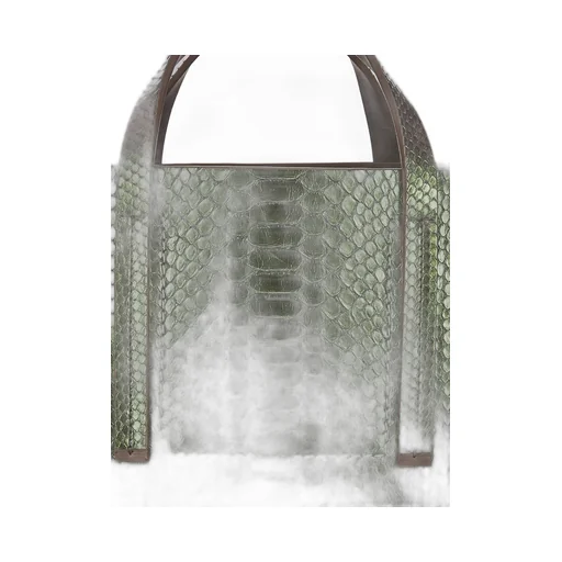 Rick Owens Mini Shopper In Iniridescent Python Snakeskin