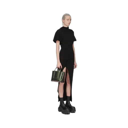 Rick Owens Mini Shopper In Iniridescent Python Snakeskin