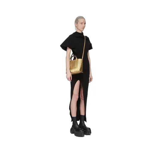 Rick Owens Mini Shopper In Gold Python Snakeskin