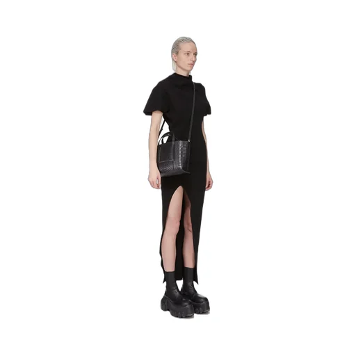Rick Owens Mini Shopper In Black Python Snakeskin