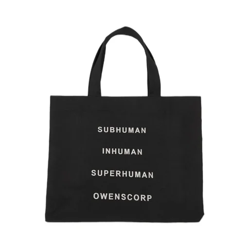 Rick Owens Beach Bag In Black/Pearl Heavy Cotton Canvas