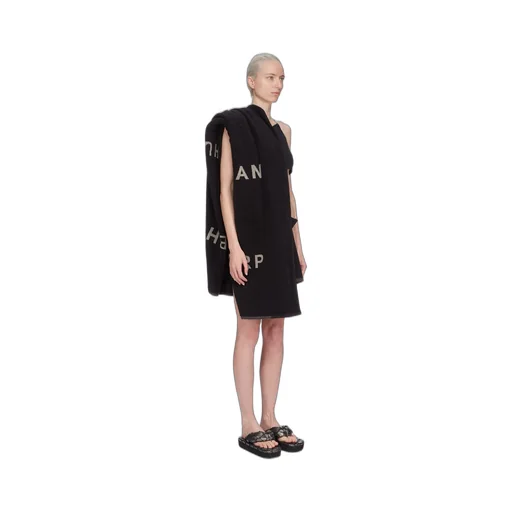 Rick Owens Beach Towel In Black/Pearl Heavy Cotton Terry