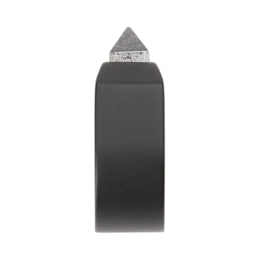 Rick Owens Crystal Pyramid Ring In Black Brass And Rock Crystal