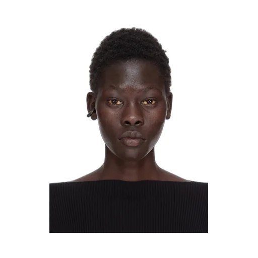 Rick Owens Round Prong Ear Cuff In Brassed Black