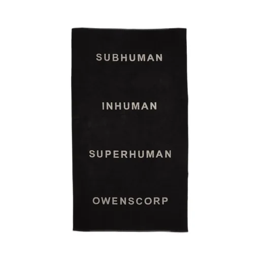 Rick Owens Beach Towel In Black/Pearl Heavy Cotton Terry