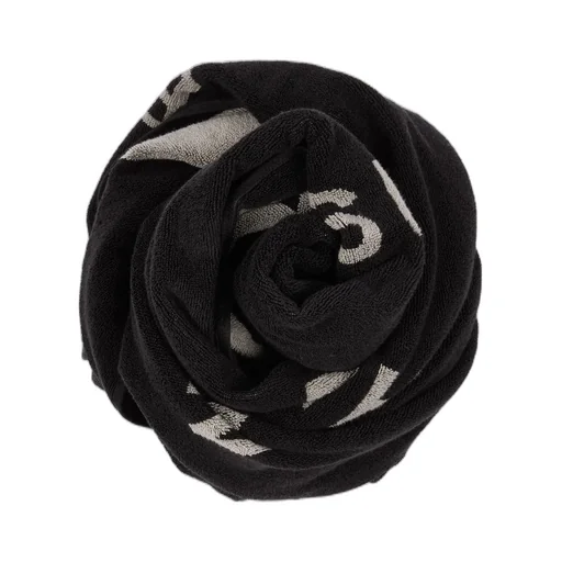 Rick Owens Beach Towel In Black/Pearl Heavy Cotton Terry