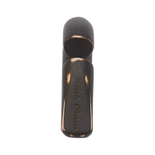 Rick Owens Round Prong Ear Cuff In Brassed Black